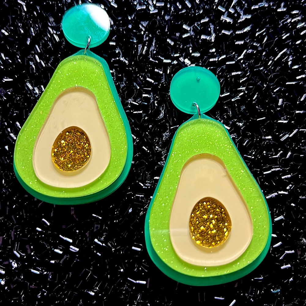 Fun Avocado Post Drop  Earring